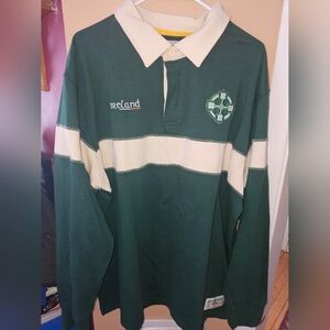 Retro Irish Heritage Collection Rugby Polo Shirt Men Size 3x Long Sleeve Ireland